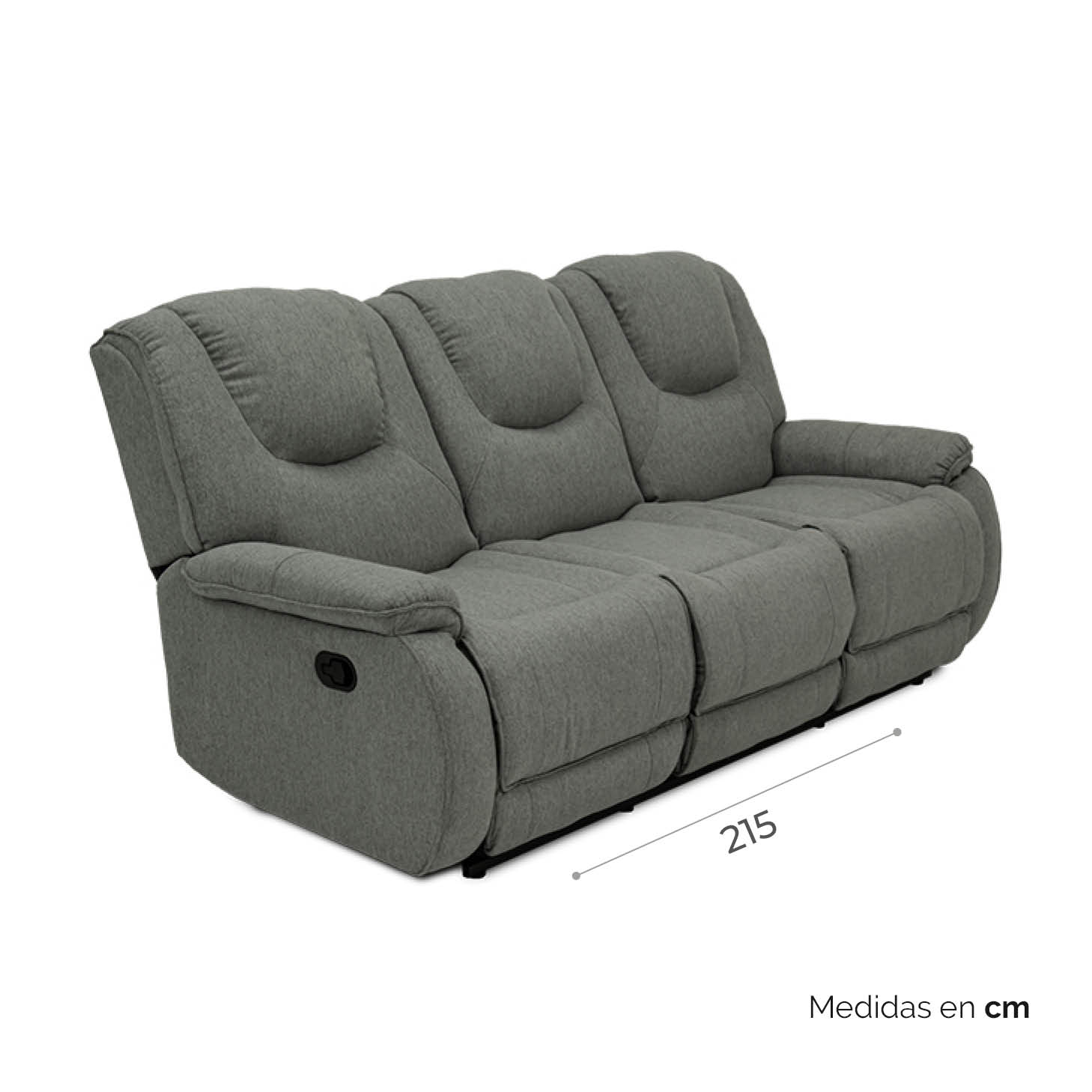 Sofa Reclinable Tela Gris Claro Tonu | Sofá | salas